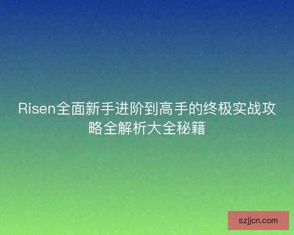 Risen全面新手进阶到高手的终极实战攻略全解析大全秘籍